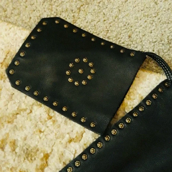 Latico Black Leather Studded Tote Bag